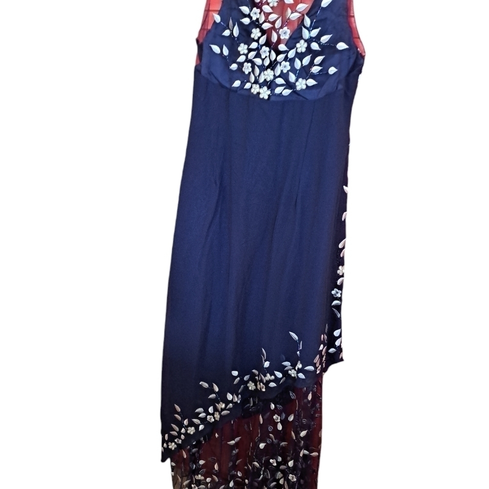 Aspeed XXXL formal navy long dress wedding guest embroidered beaded lace lined - Picture 2 of 8